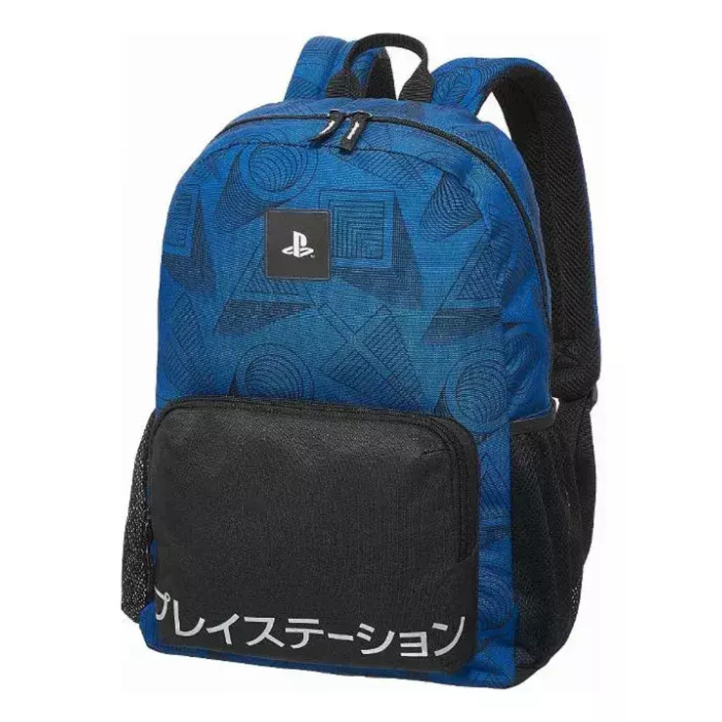 Mochila Escolar PlayStation Fine Lines Azul - Licencia Oficial