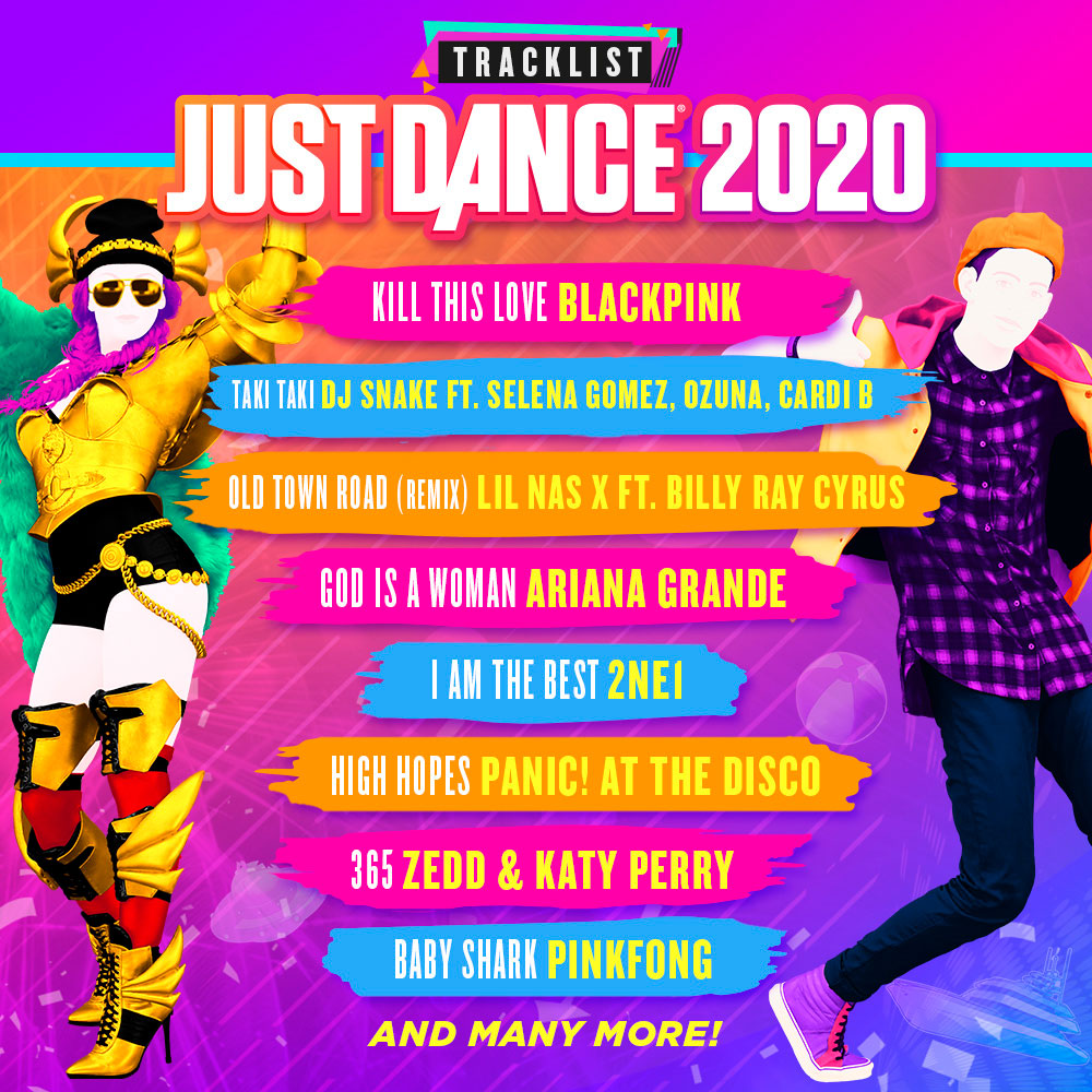 english just dance 2020 song list