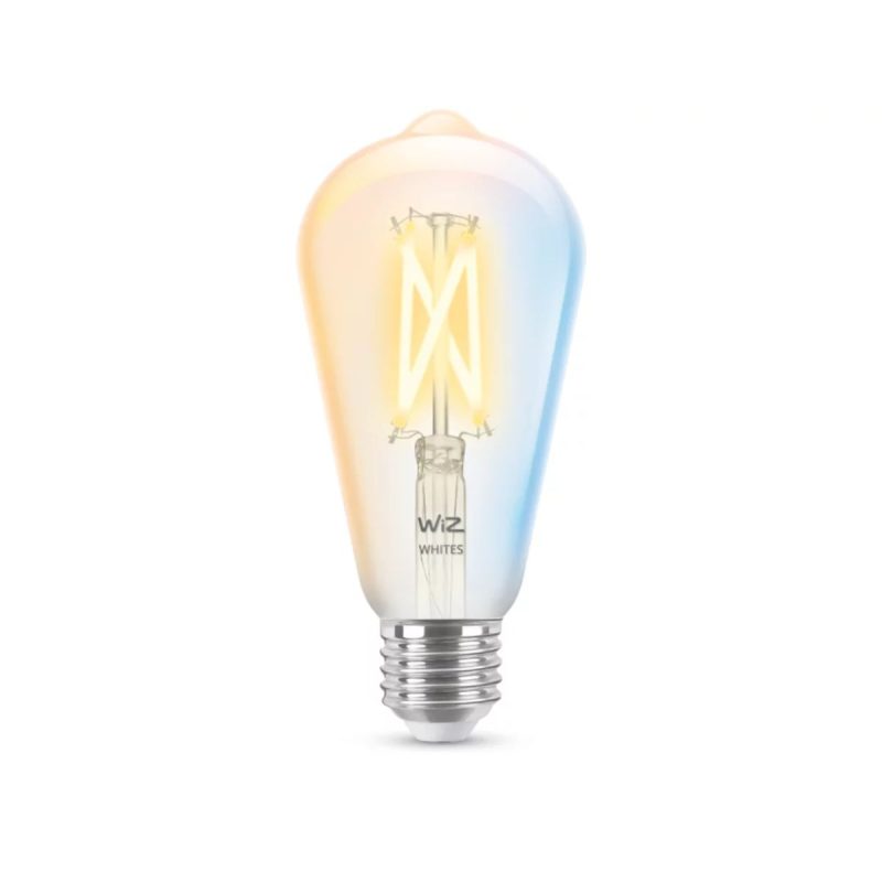 Lampara de Filamento Edison Ambar 50W Wiz Wifi ST64 E27 Blanco Regulable